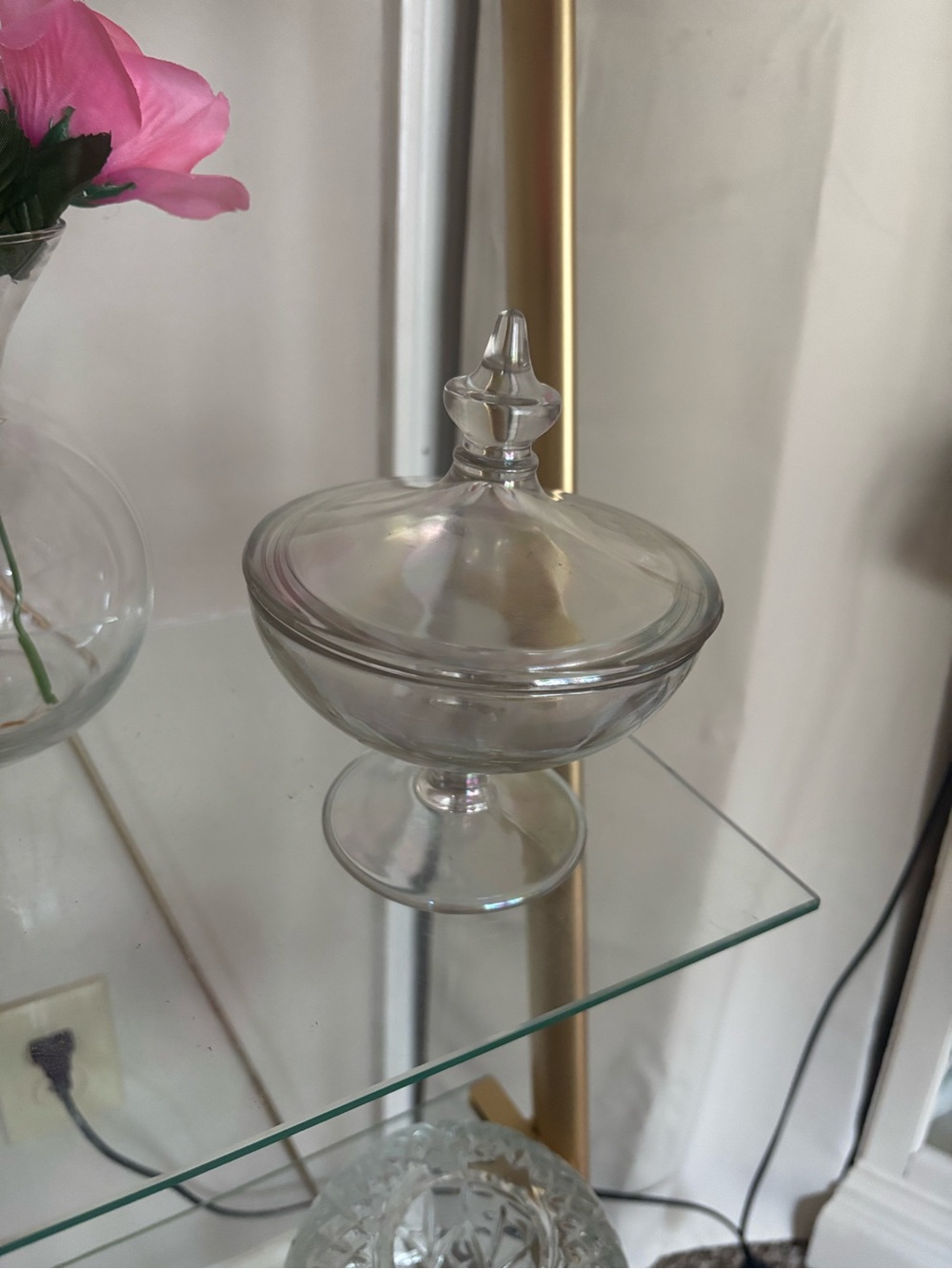 Vintage Fostoria Clear Glass Lidded Candy Dish